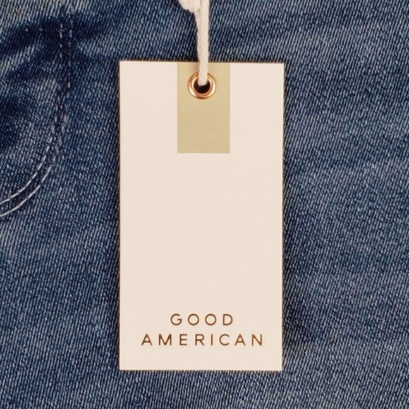 Good American Good Legs Crop Women's Size 6 Medium Wash Skinny Distressed New - Picture 8 of 14